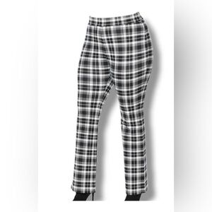 Global Chic by Iman, black and white plaid pants, 4XT